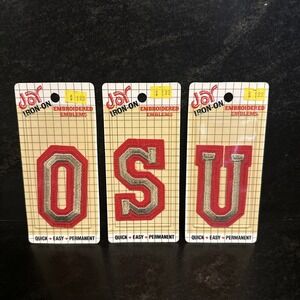 Vintage Iron On Embroidered Emblems, Ohio State University OSU